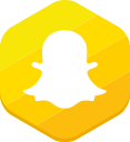 hexagonal, messages, socia-network, video, snapchat icon