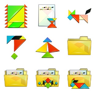 Tangram icon sets preview
