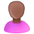 bald, pink, profile, female, woman, user, black, people, account, member, person, human icon