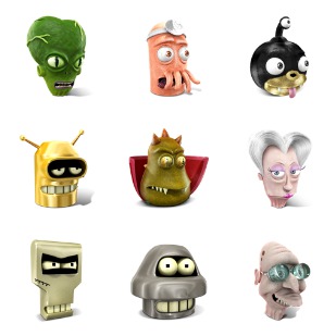 Futurama icon sets preview