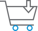 down, basket, shopping, cart, trolley icon