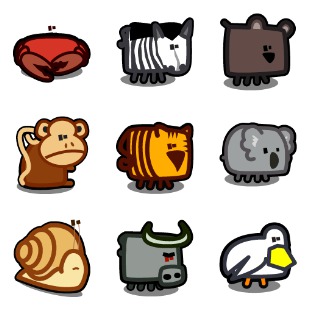 Zootetragonoides 3 icon sets preview