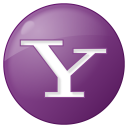 social yahoo button lilac icon