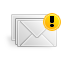 error, exclamation, envelop, warning, letter, message, mail, alert, wrong, email icon