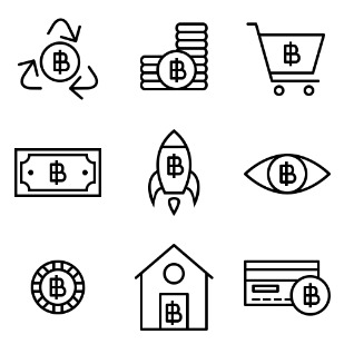 Currency - Bitcoin vol 1 icon sets preview