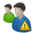 user,two,warning icon