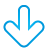down, basic, arrow, blue icon