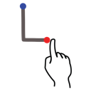 l, uppercase, gestureworks, stroke, letter icon