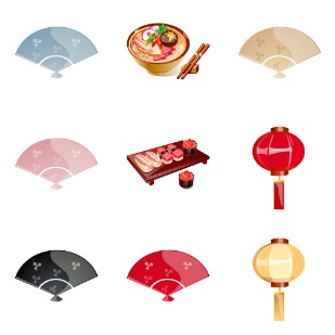 Japanese Stuff icon sets preview