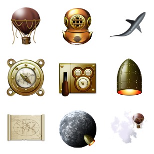 Jules Verne icon sets preview