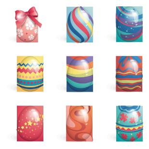 Vector easter eggs icon sets preview