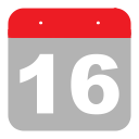 schedule, event, sixteen, calendar, one, hovytech, six icon