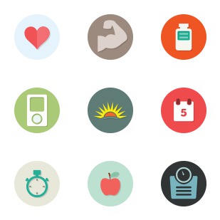 Fitflat icon sets preview