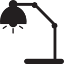Desk lamp side view icon