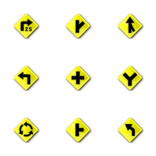 Road Signs (Yellow) icon sets preview