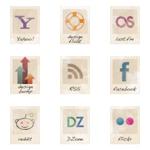 21 social vintage icon sets preview