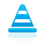 cone, traffic, blue icon
