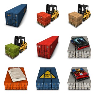 Container 2 icon sets preview