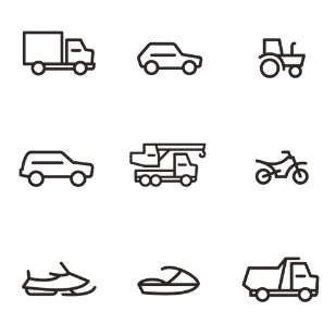 Transport icon sets preview