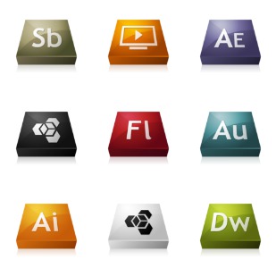 Adobe CS3 3DCons icon sets preview