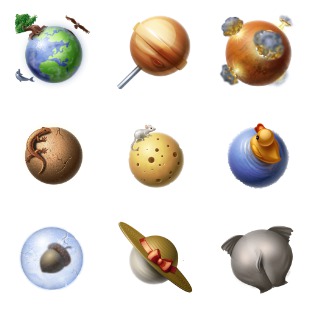 Solar System icon sets preview