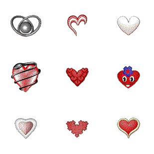 Hearts icon sets preview
