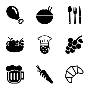 Comida icon sets preview