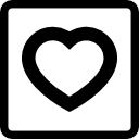 Love symbol of a heart outline in a square icon