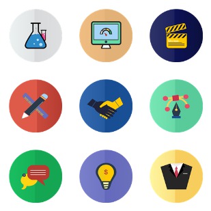 Services Flat icon sets preview