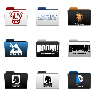 Comic Publisher Folder icon sets preview
