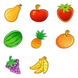 Fruits icon sets preview