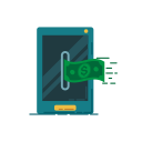 currency, smartphone, money, graphic, business, bank, banking icon