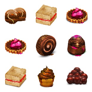 Chocolate Obsession icon sets preview