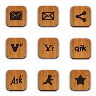 50 Wood Textured Social Media icon sets preview