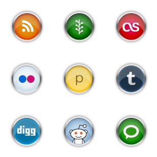Chrome Social Media icon sets preview
