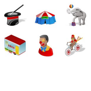 Circus icon sets preview