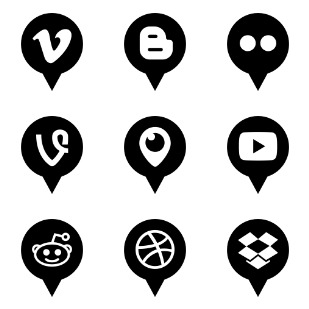 Social Media Pins ! icon sets preview