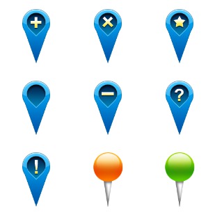 GPS Map icon sets preview