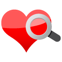 love, search, magnifier, heart icon