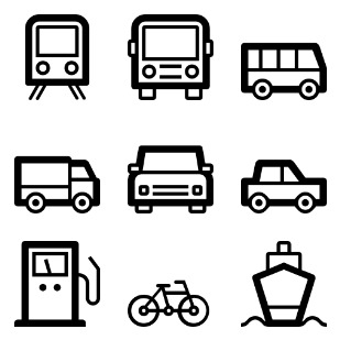 Vehicles icon sets preview