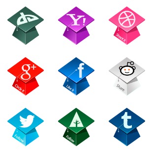 Graduation Hats Social icon sets preview