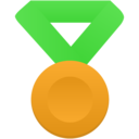gold metal green icon