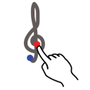 treble, clef, stroke, gestureworks icon
