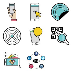 Mobile and Internet Business icon sets preview