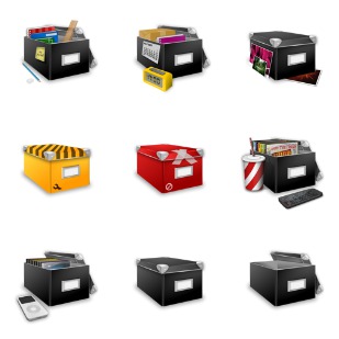 Boxes icon sets preview