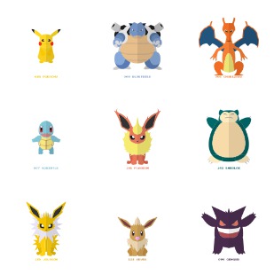 151 pokemon of Kanto icon sets preview