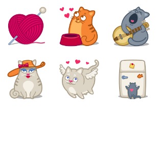 Saint Whiskers Valentine icon sets preview