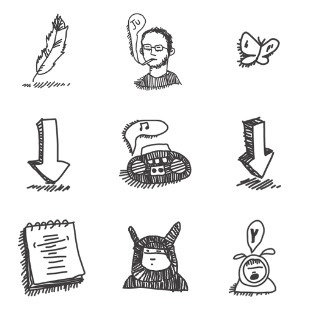 Sketchy icon sets preview