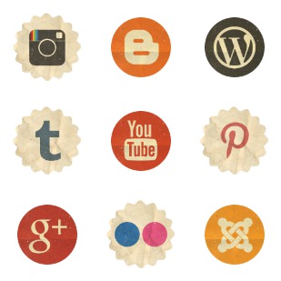 Retro Social icon sets preview