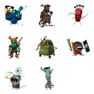 Monsters icon sets preview
